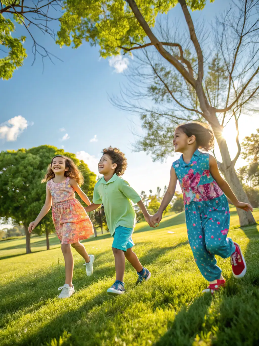 A group of children laughing and playing together during a summer day camp activity at Centres de Loisirs du Migennois, showcasing the fun and engaging environment.